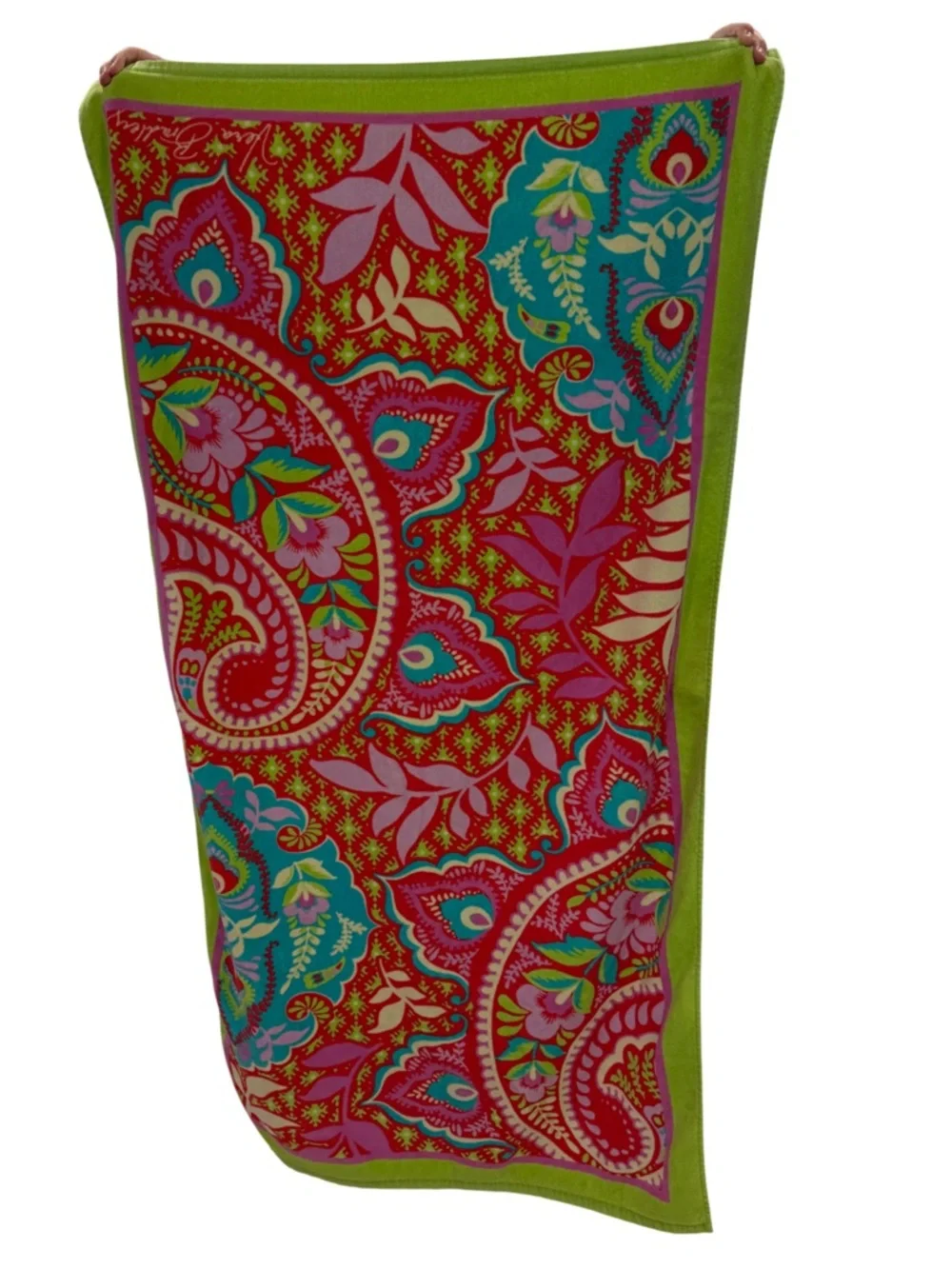 Vera Bradley Beach Towel in Paisley In Paradise Pink Lime Green OS